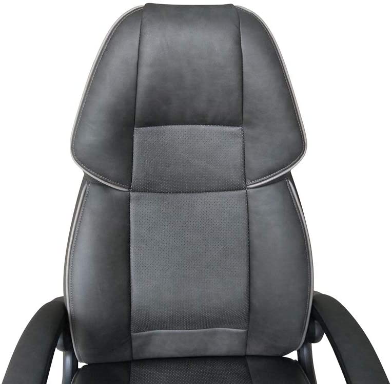 Roland - Poltrona da ufficio direzionale in similpelle colore nero cm 65x71x123/133h