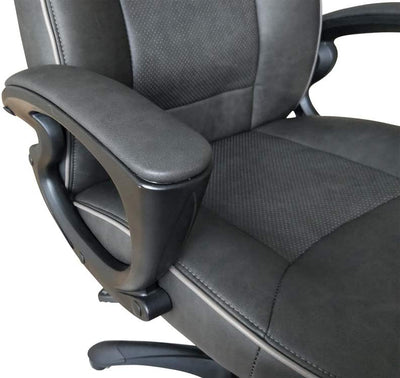 Roland - Poltrona da ufficio direzionale in similpelle colore nero cm 65x71x123/133h
