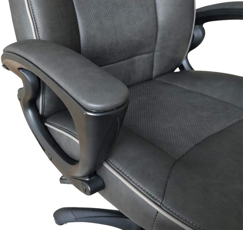 Roland - Poltrona da ufficio direzionale in similpelle colore nero cm 65x71x123/133h