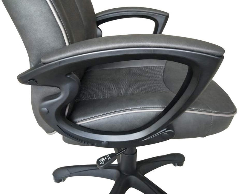 Roland - Poltrona da ufficio direzionale in similpelle colore nero cm 65x71x123/133h