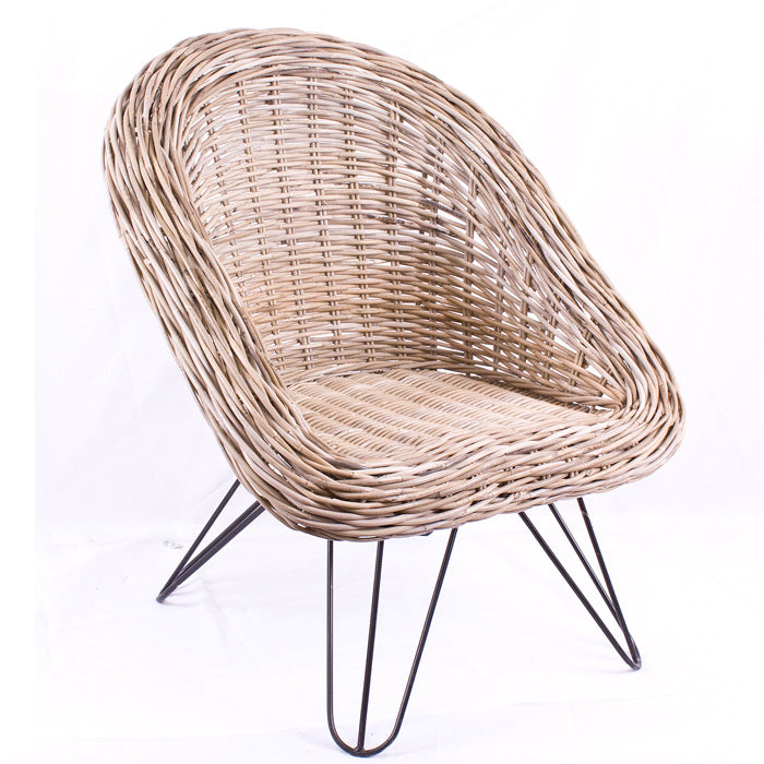 Poltrona da giardino per esterno in giunco cm 68x66x80h – Colly Shop