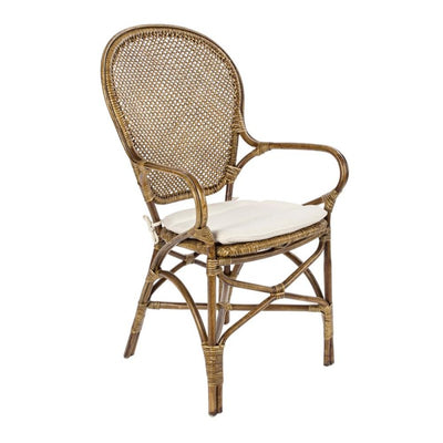 poltrona classica in rattan colore miele