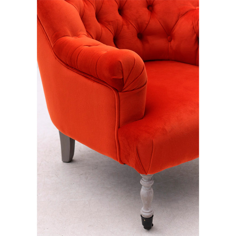 Poltrona da camera in velluto con gambe in legno massello cm 70x70x82h - vari colori