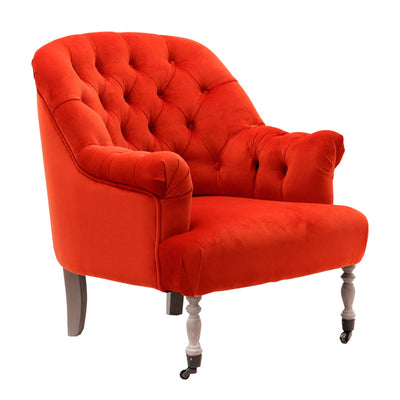 Poltrona da camera in velluto con gambe in legno massello cm 70x70x82h - vari colori
