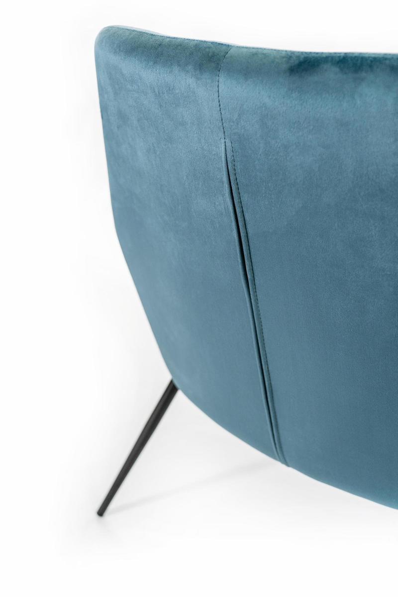 poltrona moderna in velluto colore blu