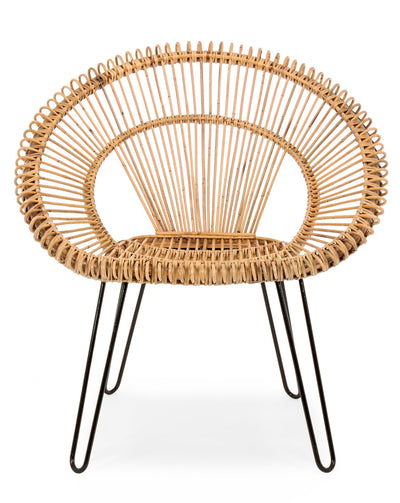 poltrona in rattan colore naturale