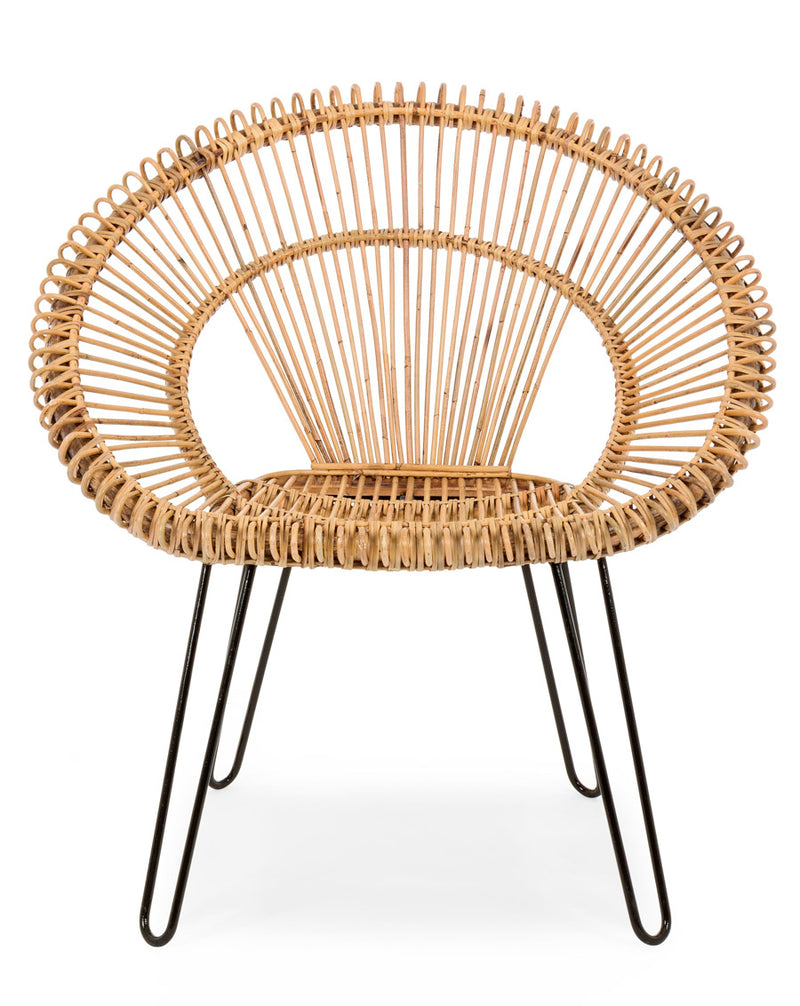 poltrona in rattan colore naturale