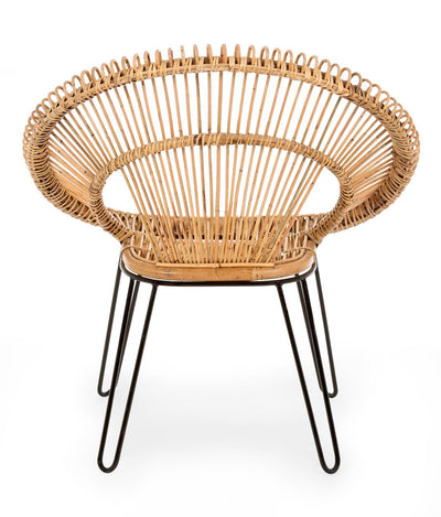 poltrona in rattan colore naturale