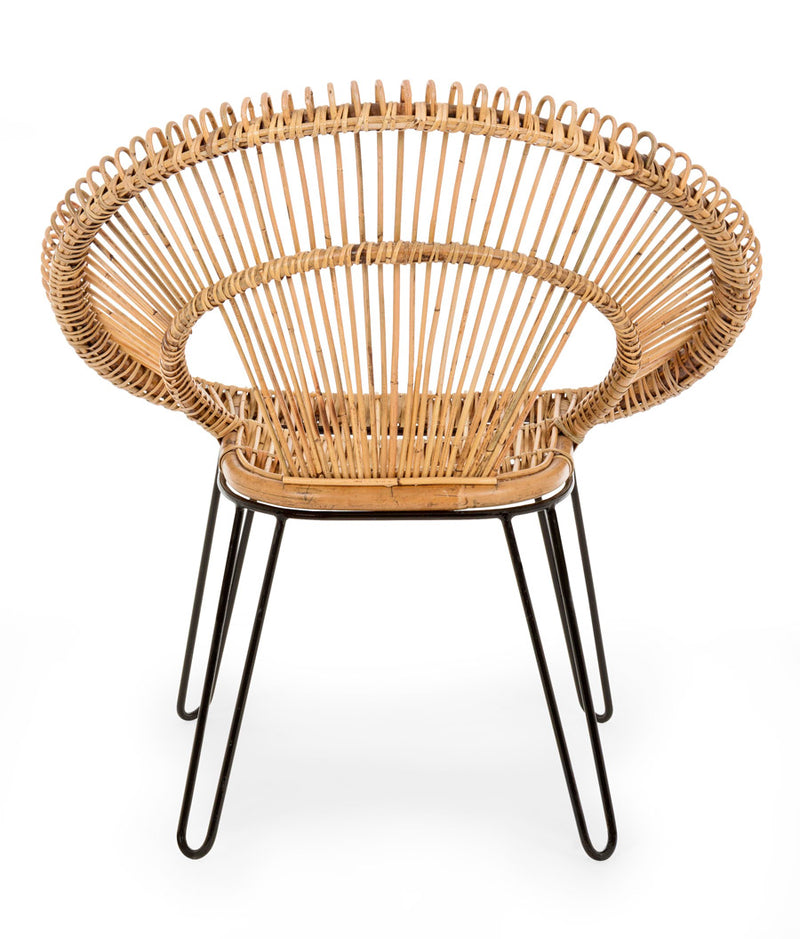 poltrona in rattan colore naturale