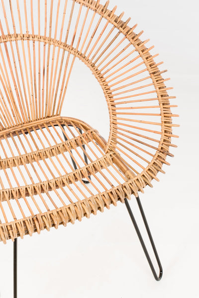 poltrona in rattan colore naturale