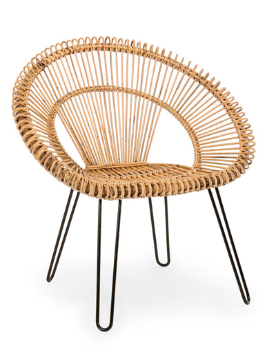 poltrona in rattan colore naturale