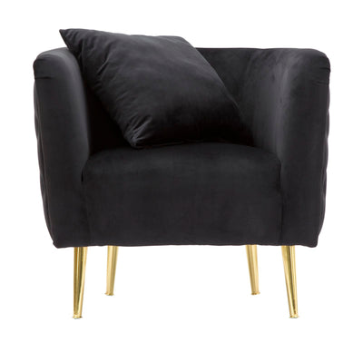 poltrona moderna in velluto nero 