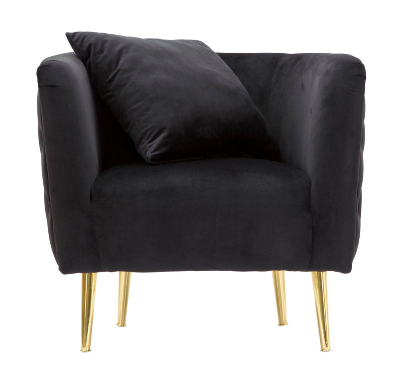 poltrona moderna in velluto nero 