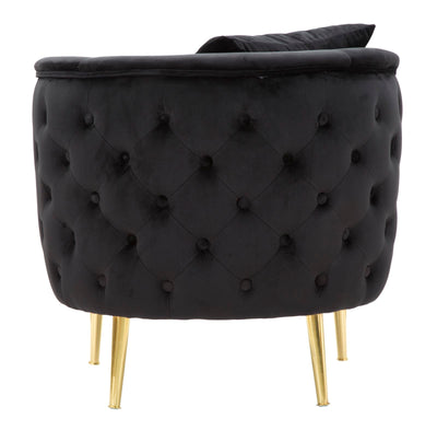 poltrona moderna in velluto nero