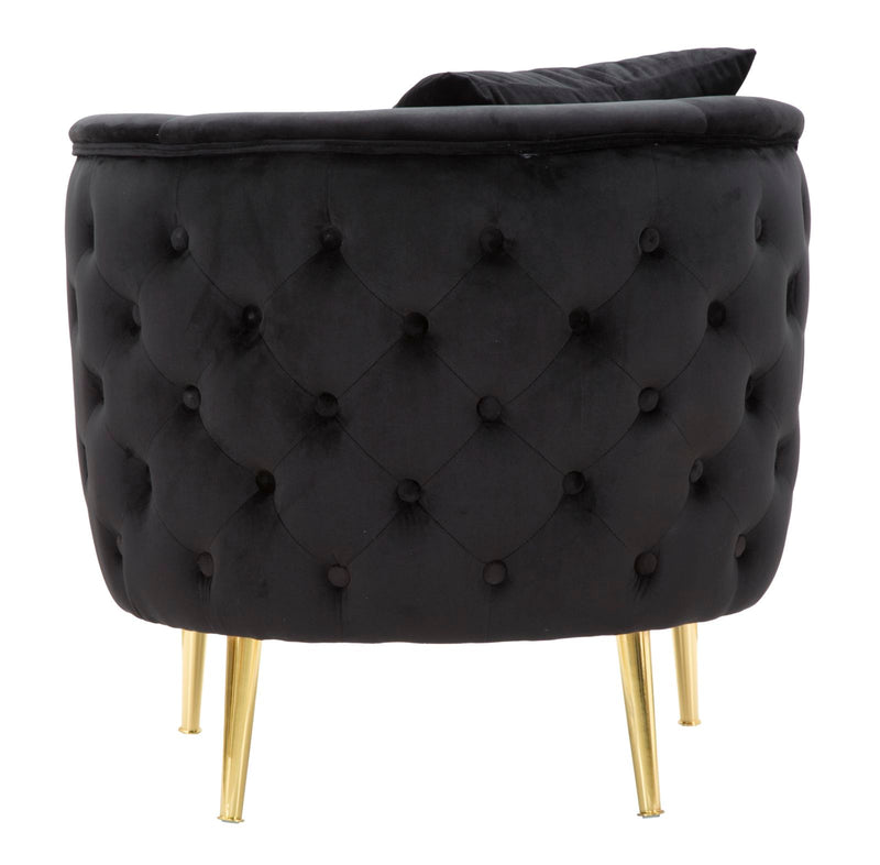 poltrona moderna in velluto nero