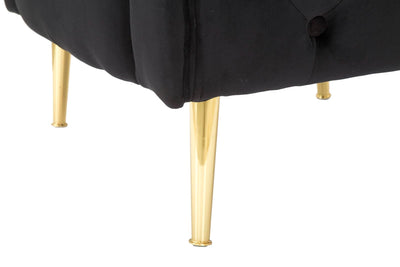 poltrona moderna in velluto nero