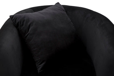 poltrona moderna in velluto nero 