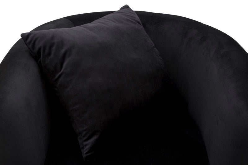 poltrona moderna in velluto nero 