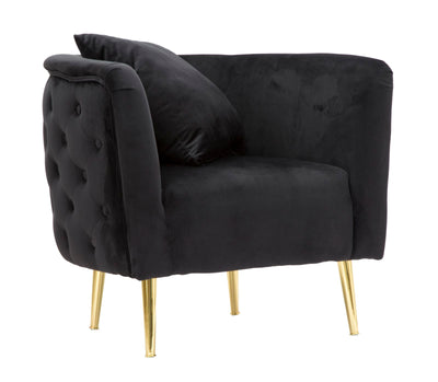 poltrona moderna in velluto nero