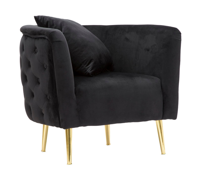 poltrona moderna in velluto nero