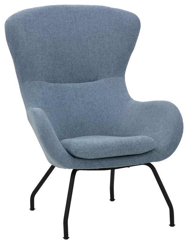 Ángel Cerdá Poltrona Moderna In Tessuto Grigio Con Profili Neri - 70x90x102 Cm, Schienale Alto, Base Acciaio