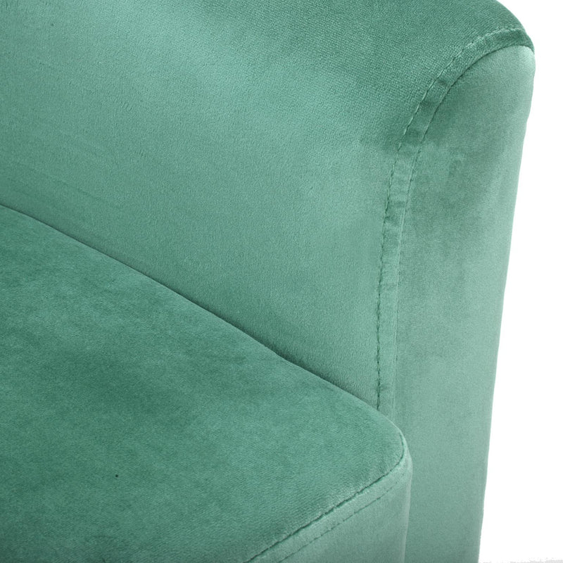 Poltrona da salotto moderna in velluto celeste cm 62x60x62h