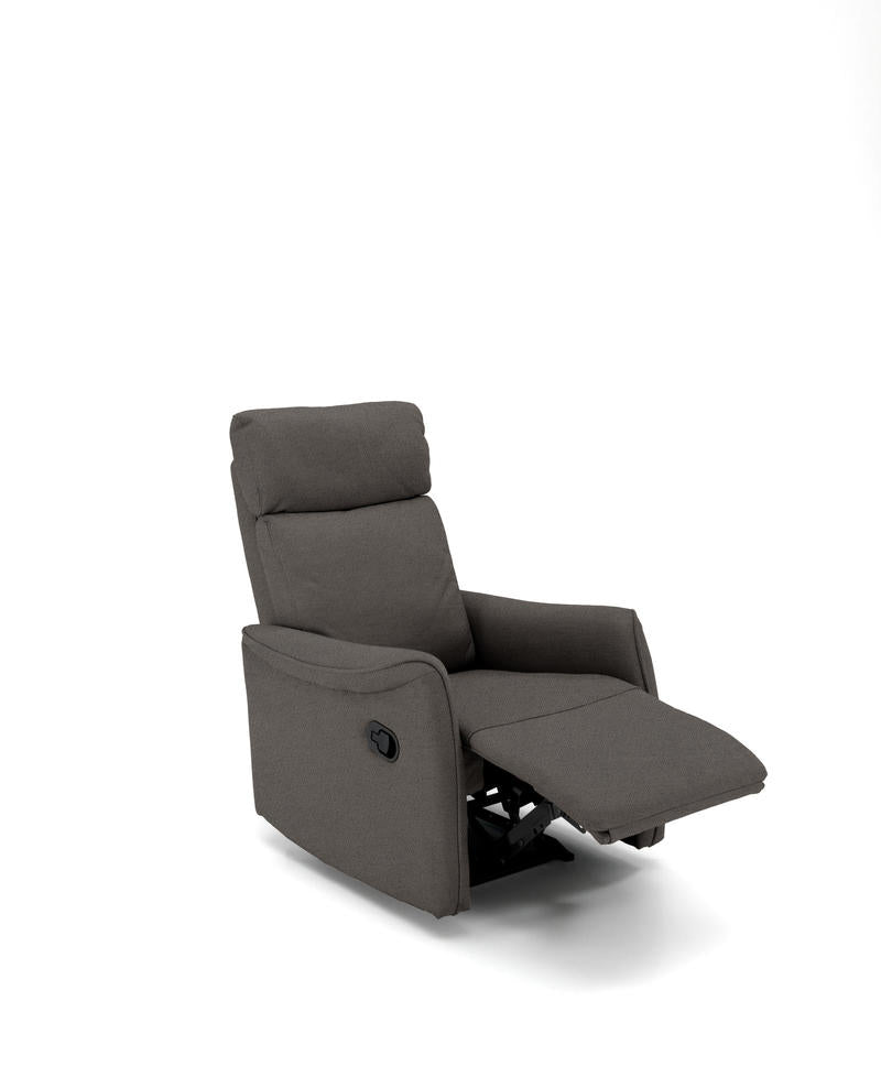poltrona relax moderna in microfibra leva laterale colore grigio scuro
