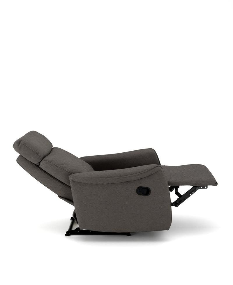 poltrona relax moderna in microfibra leva laterale colore grigio scuro