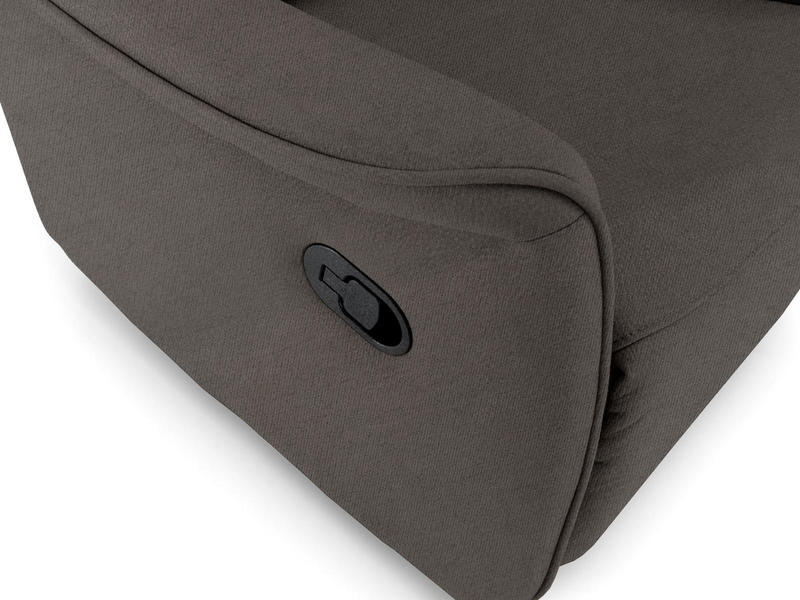 poltrona relax moderna in microfibra leva laterale colore grigio scuro