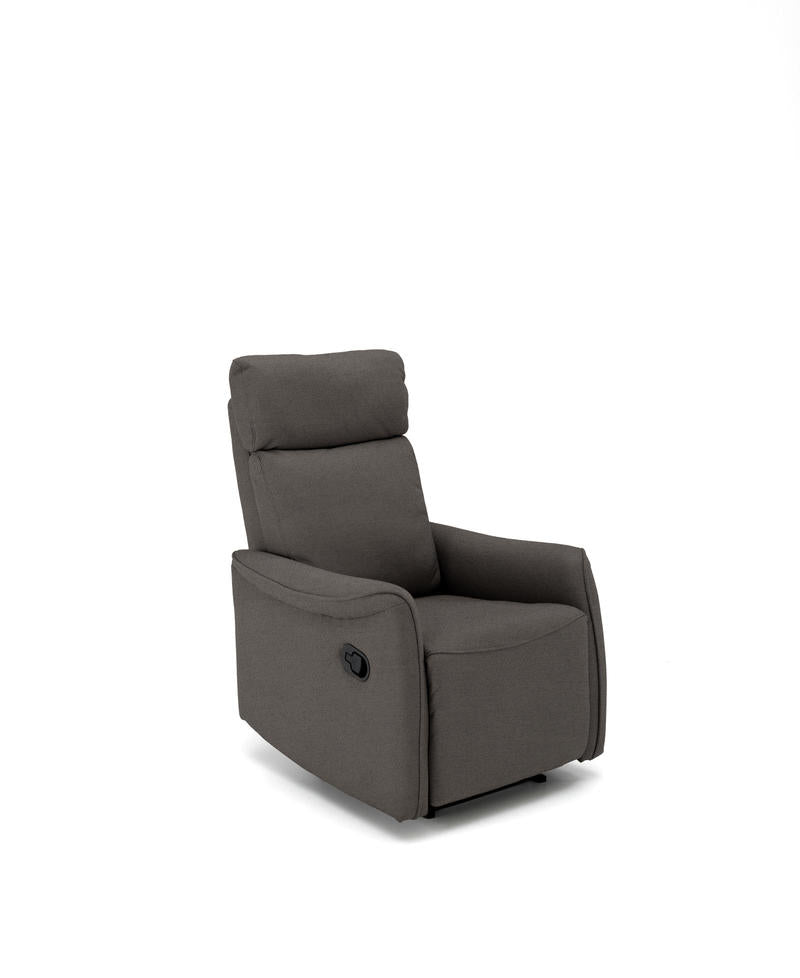 poltrona relax moderna in microfibra leva laterale colore grigio scuro