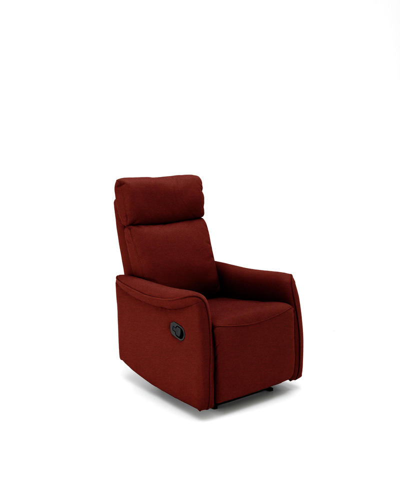poltrona relax moderna in microfibra leva laterale colore rosso