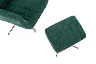 poltrona relax con poggiapiedi e schienale reclinabile colore verde