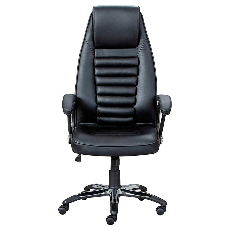 Sofira - Poltrona dirigenziale da ufficio in similpelle colore nero cm 70x73x125/133h