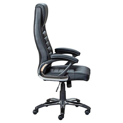 Sofira - Poltrona dirigenziale da ufficio in similpelle colore nero cm 70x73x125/133h