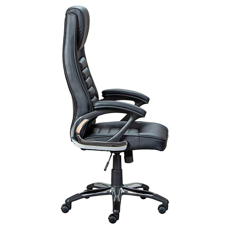 Sofira - Poltrona dirigenziale da ufficio in similpelle colore nero cm 70x73x125/133h