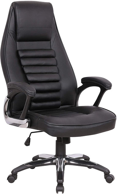 Sofira - Poltrona dirigenziale da ufficio in similpelle colore nero cm 70x73x125/133h