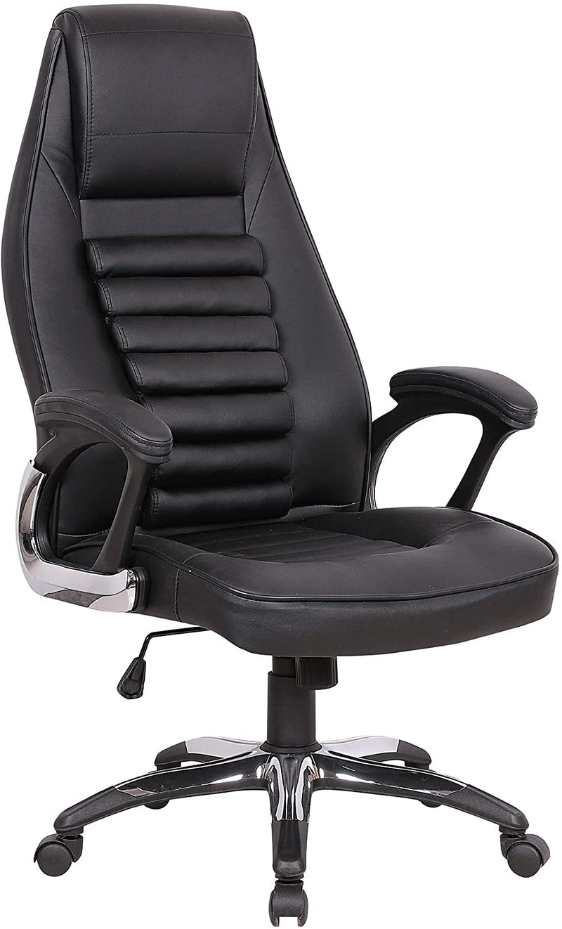 Sofira - Poltrona dirigenziale da ufficio in similpelle colore nero cm 70x73x125/133h