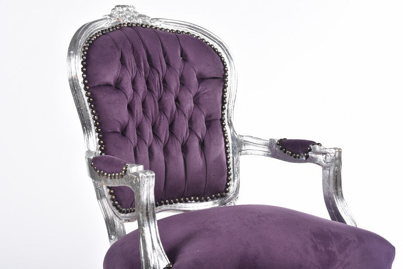 poltrona barocco tessuto viola