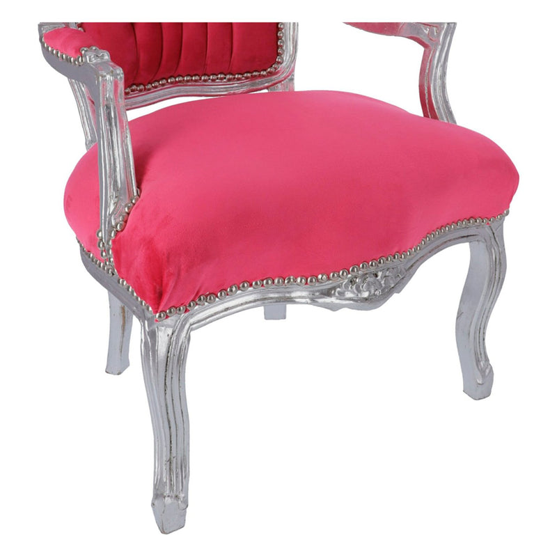 poltrona barocco tessuto fucsia