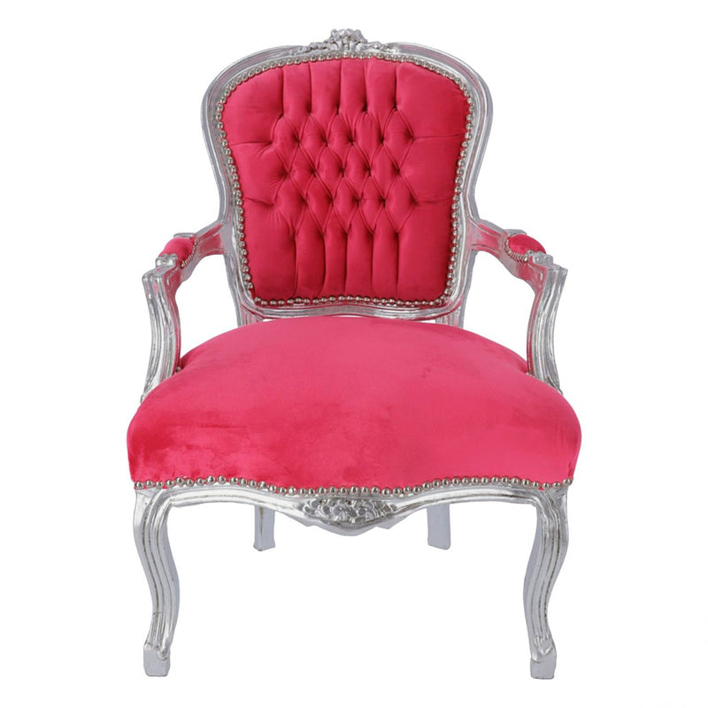 poltrona barocco tessuto fucsia