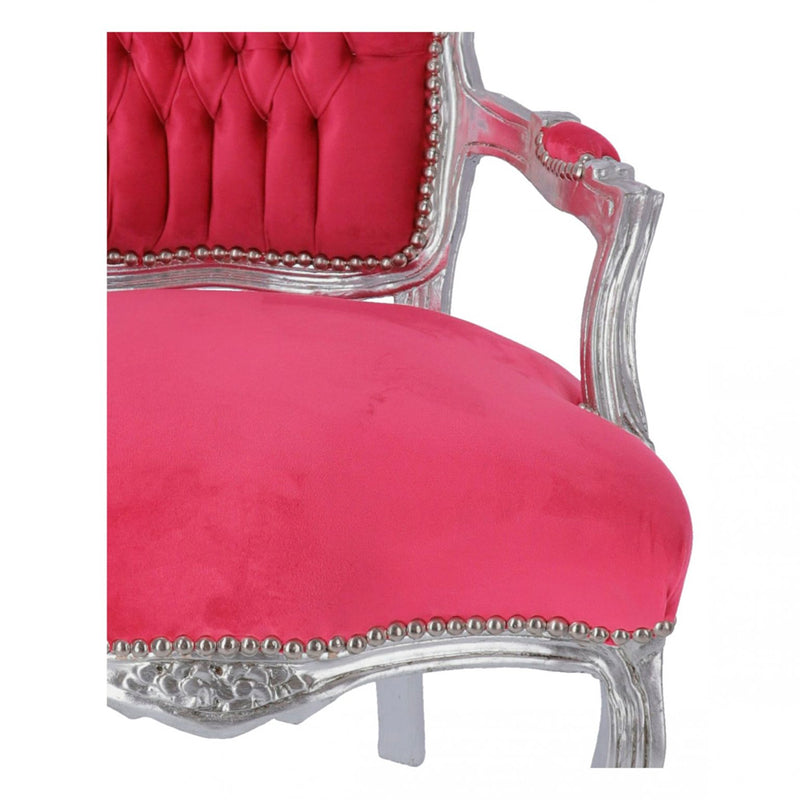 poltrona barocco tessuto fucsia