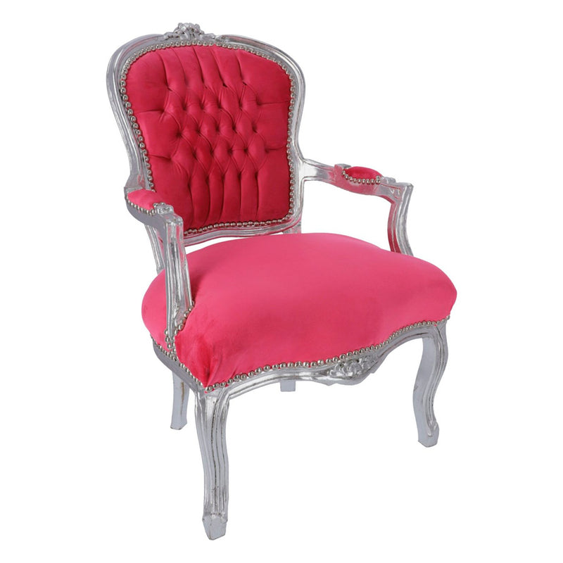 poltrona barocco tessuto fucsia