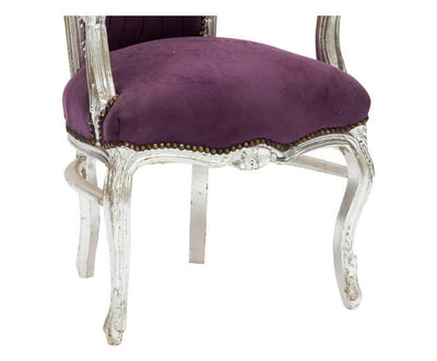 poltrona barocco tessuto viola