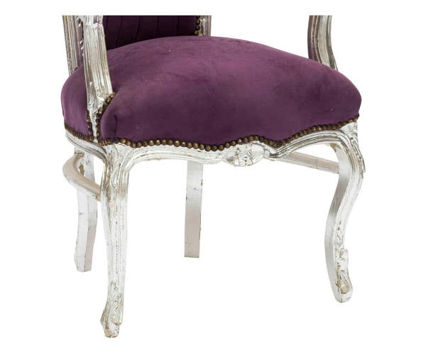 poltrona barocco tessuto viola