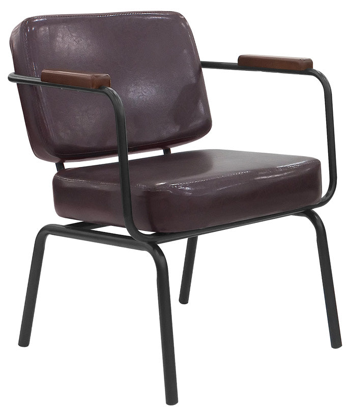Poltroncina moderna per ufficio in metallo ed ecopelle cm 60x58x74h - vari colori
