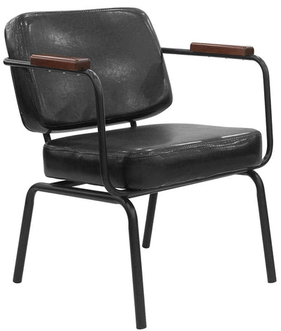 Poltroncina moderna per ufficio in metallo ed ecopelle cm 60x58x74h - vari colori