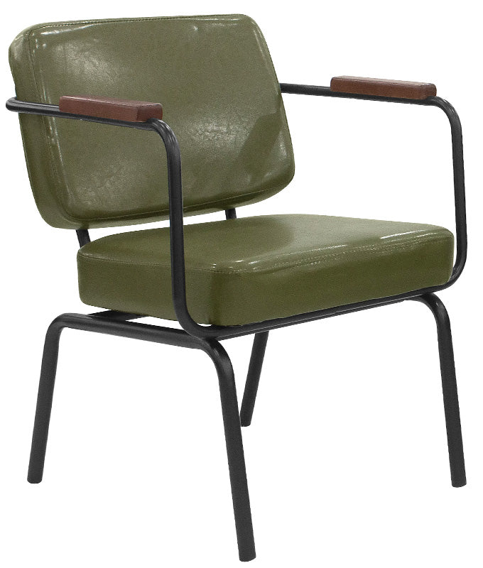 Poltroncina moderna per ufficio in metallo ed ecopelle cm 60x58x74h - vari colori