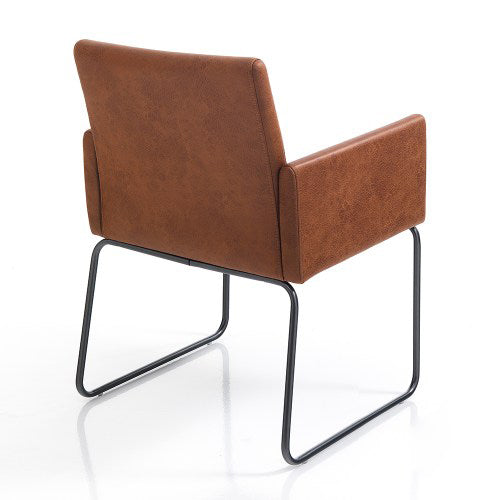 Set da 2 poltroncina moderna in similpelle effetto invecchiato cm 55x60x80h
