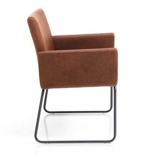 Set da 2 poltroncina moderna in similpelle effetto invecchiato cm 55x60x80h