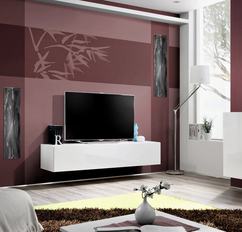 Pensile sospeso porta tv moderno con vani interni - vari colori